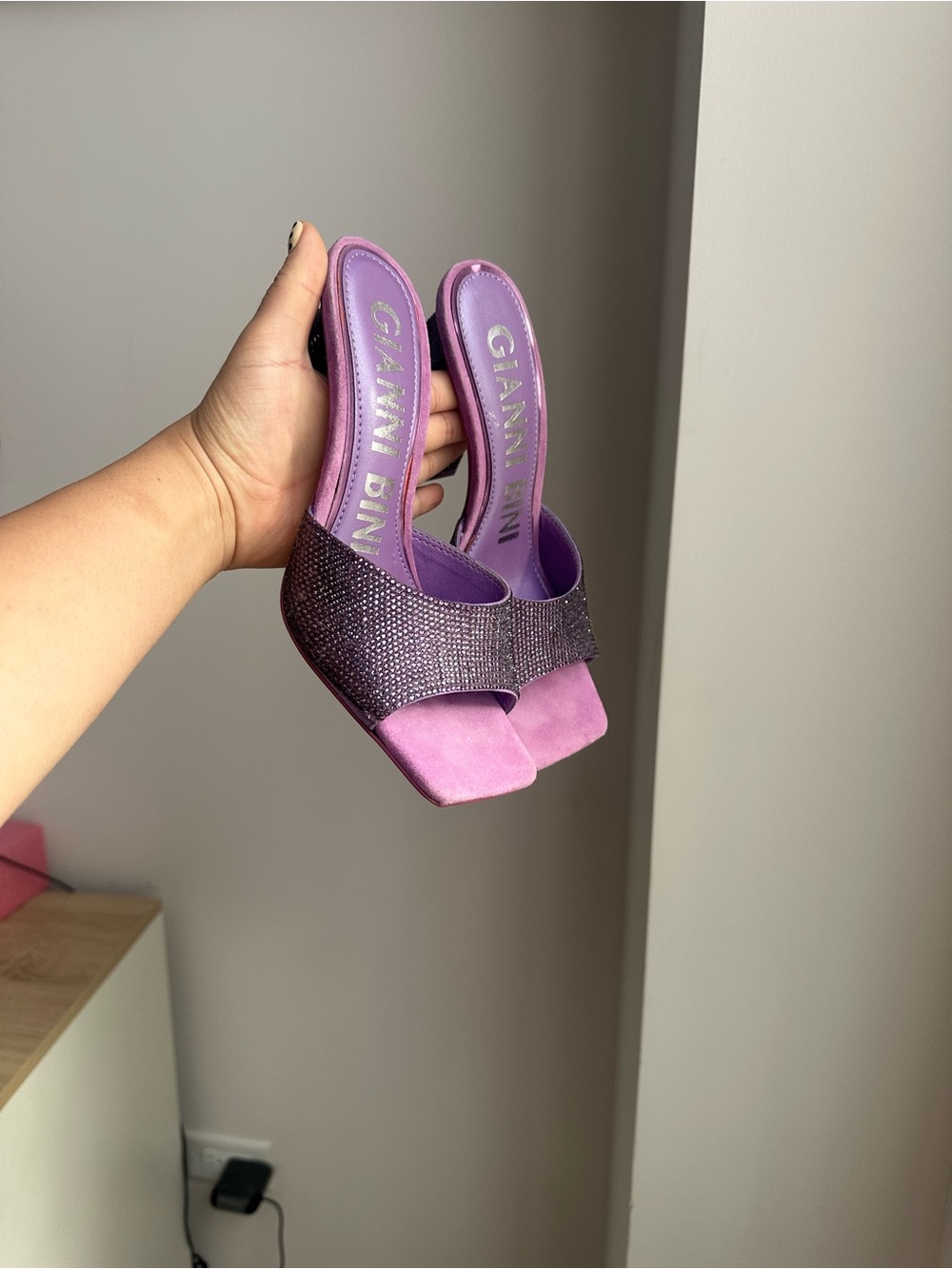 Gianni Bini Rhinestone Slide Mules